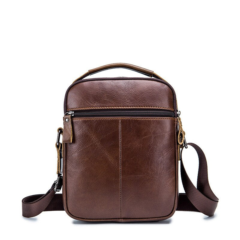 Bolsa Transversal de Ombro em Couro Genuíno para Homens