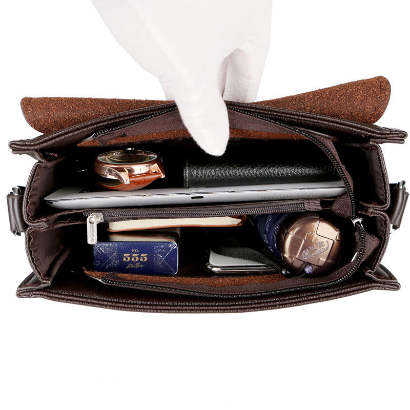 Bolsa Executiva de Couro de Vaca Genuíno Masculina - Modelo CrossbodyBolsa Executiva de Couro de Vaca Genuíno Masculina - Modelo Crossbody