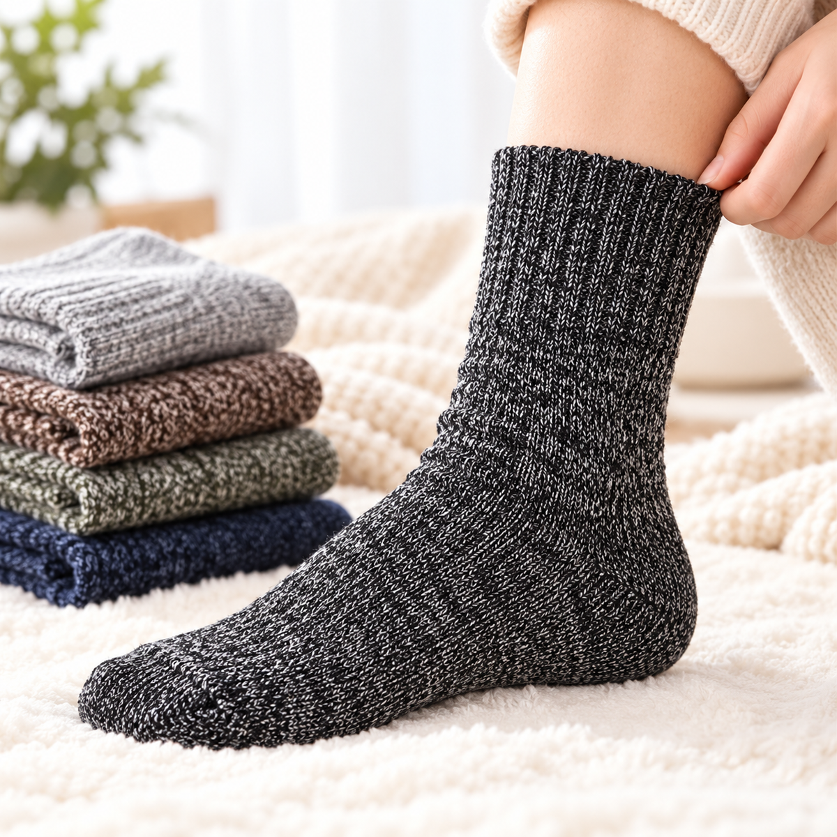 Meias de Lã Térmica Para o Inverno Warm Feet (Compre 2 Pares Leve 5)