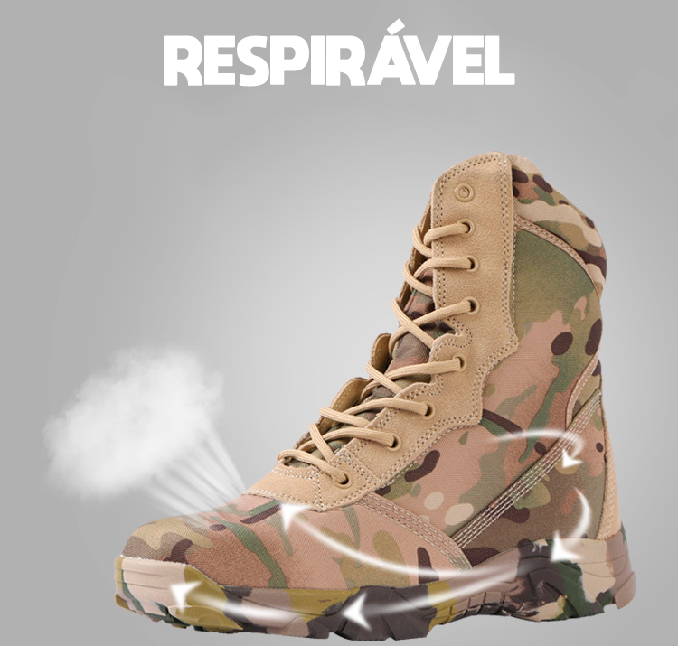 Bota Coturno Tática Militar Impermeável - Exercito Camuflado