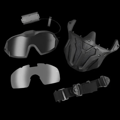 Máscara de Tiro com Óculos Removíveis e Ventilação Antiembaçante – Proteção Completa