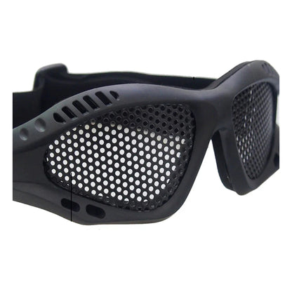 Óculos táticos de proteção ocular para atividades ao ar livre com lentes de malha metálica - antiembaçante