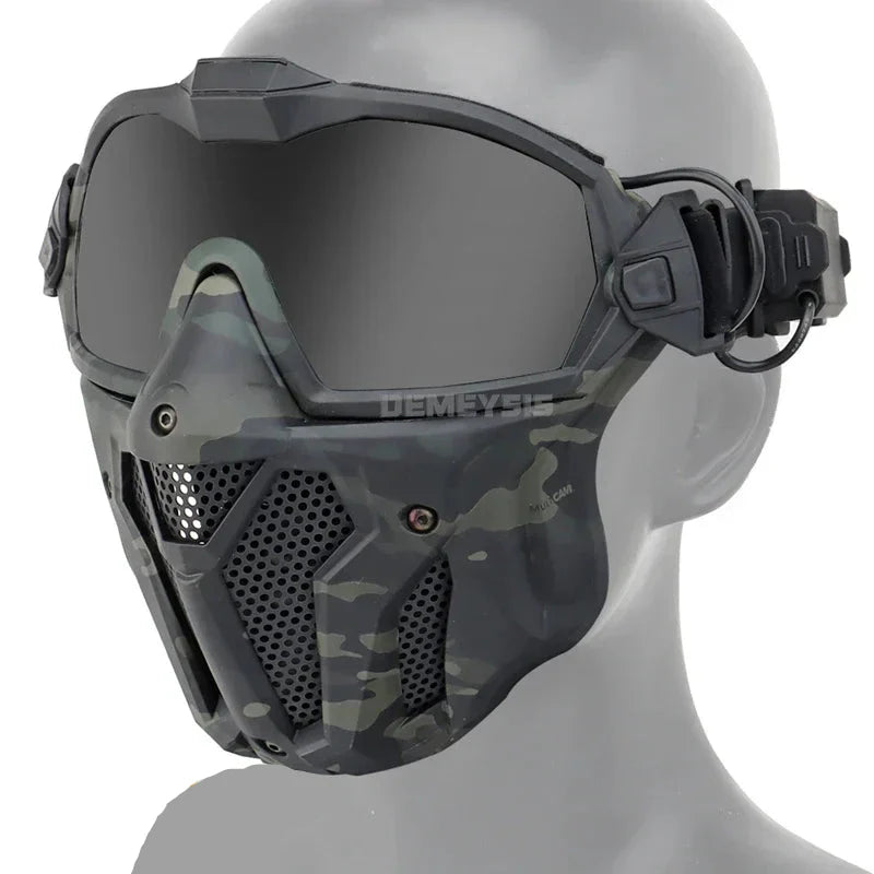 Máscara de Tiro com Óculos Removíveis e Ventilação Antiembaçante – Proteção Completa