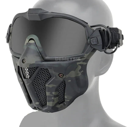 Máscara de Tiro com Óculos Removíveis e Ventilação Antiembaçante – Proteção Completa