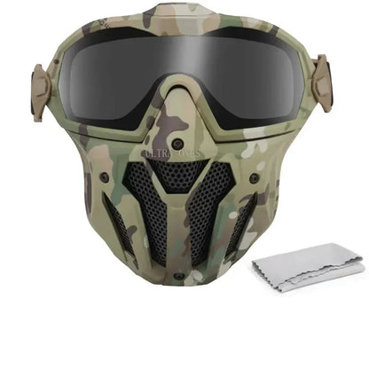 Máscara de Tiro com Óculos Removíveis e Ventilação Antiembaçante – Proteção Completa