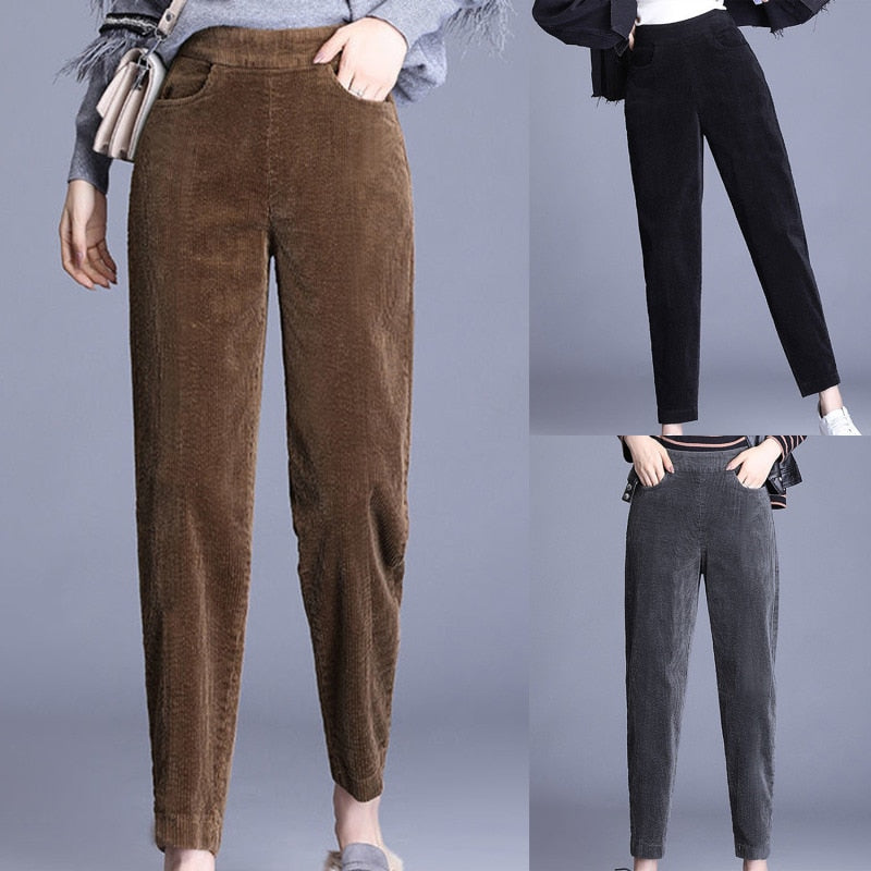 Calça de Veludo Térmica para Frio Feminina - Forro de Lã Aveludado