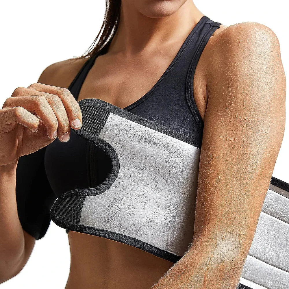 Faixa Térmica para Braços Ajustável Feminina para Exercícios - Acelera a Transpiração
