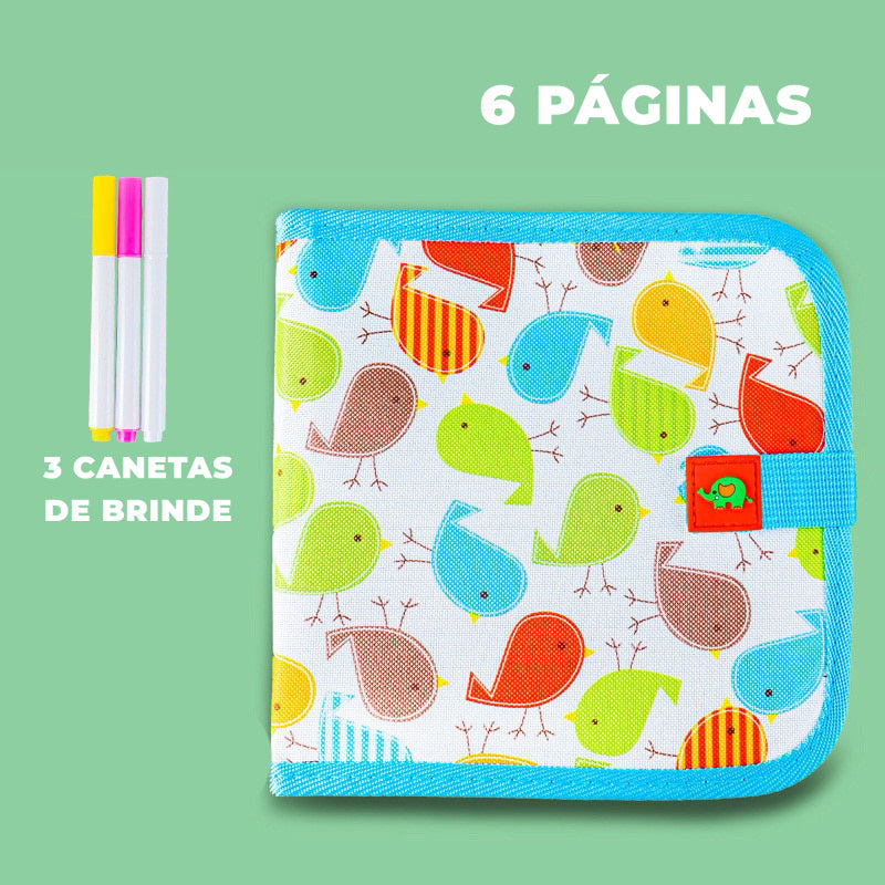 Caderno Mágico de Desenhos Reutilizável Apagável para Crianças - Canetas de Brinde