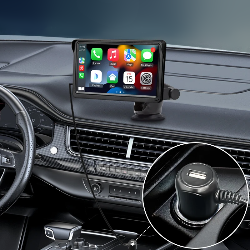 Central Multimídia Automotiva Universal com Android Auto e CarPlay - Câmera de Ré