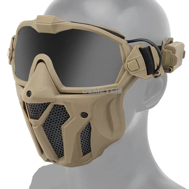 Máscara de Tiro com Óculos Removíveis e Ventilação Antiembaçante – Proteção Completa