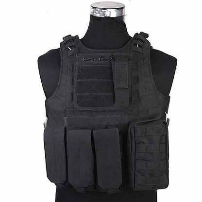 Colete Militar Tático Profissional com Placa de Proteção - Revestido com Bolsos