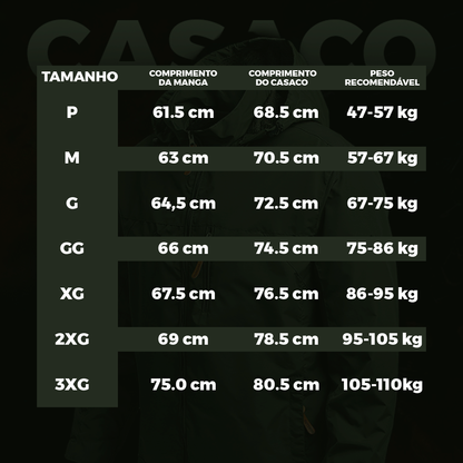 Casaco Tático Militar Impermeável com Capuz